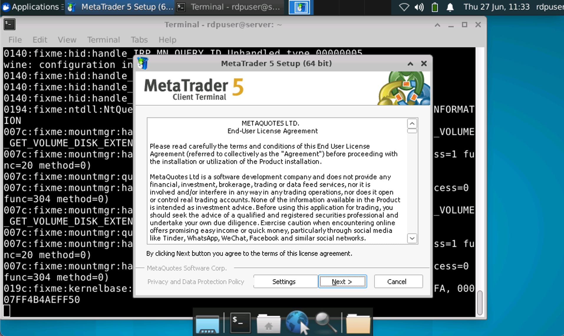 How to run MetaTrader 5 on Hallo-Webseite.de VPS