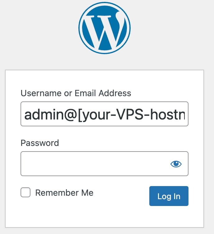 How to Use the WooCommerce VPS Template Logging in to the WordPress admin page