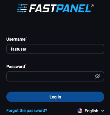 How to Use the FASTPANEL VPS Template The FASTPANEL login page