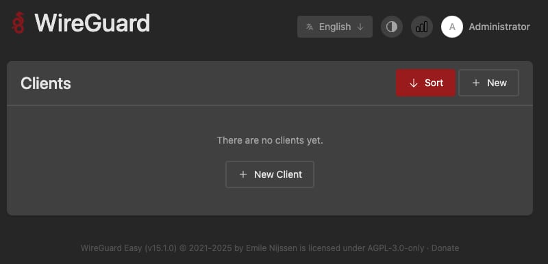 How to Use the WireGuard VPS Template wg-easy new client creation