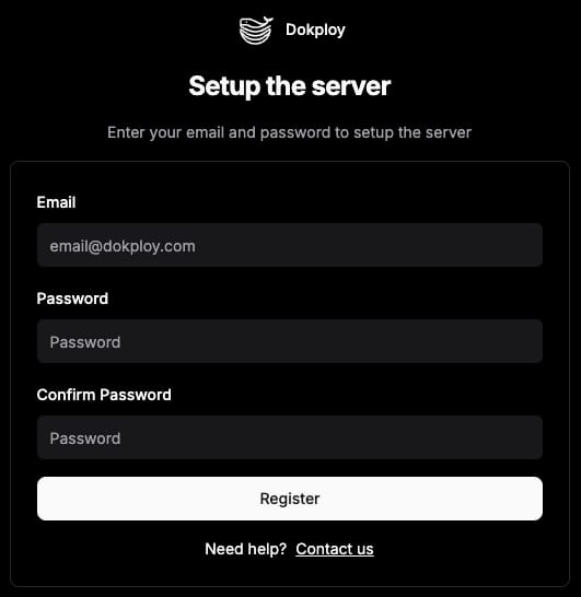 How to Use the Dokploy VPS Template The Dokploy account creation window.