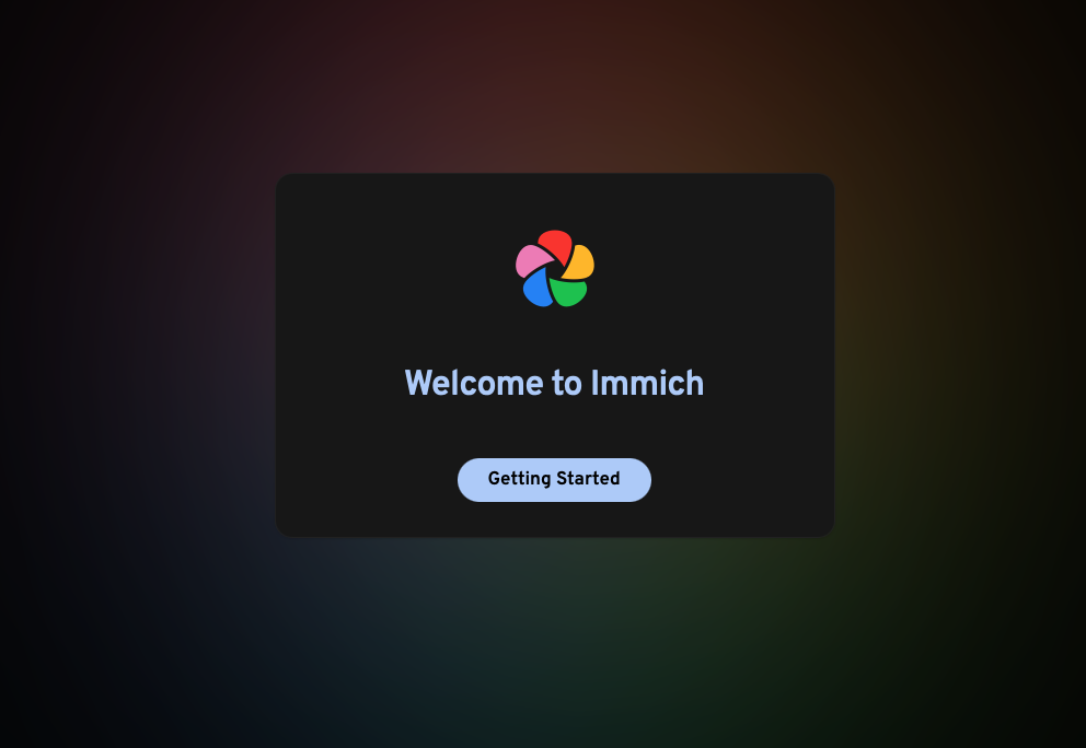 How to Use the Immich VPS Template Immich welcome screen