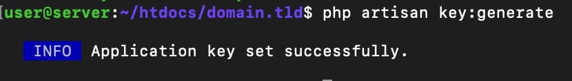 How to Use the Laravel VPS Template Setting an application key for security