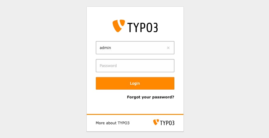 Accessing your TYPO3