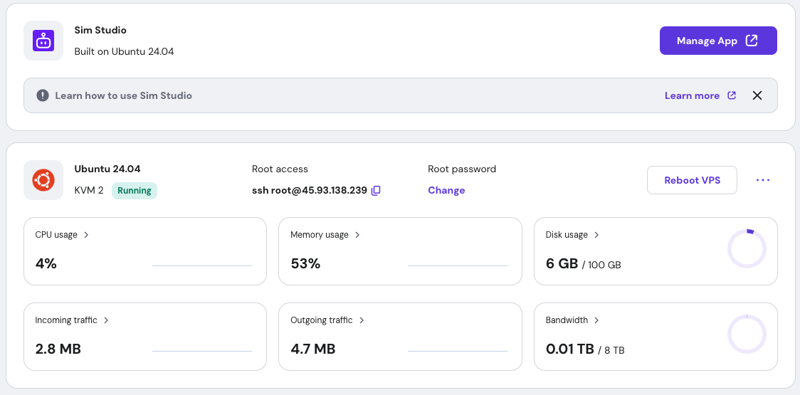 How to use the Sim VPS Template How to use the Sim VPS Template